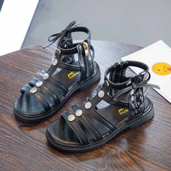 Ikdienas bērnu sandales meitenēm ar metāla elementiem un saitēm