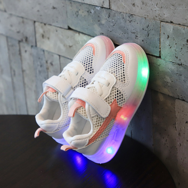 Tīkla bērnu kedas meitenēm ar mirdzošu zoli