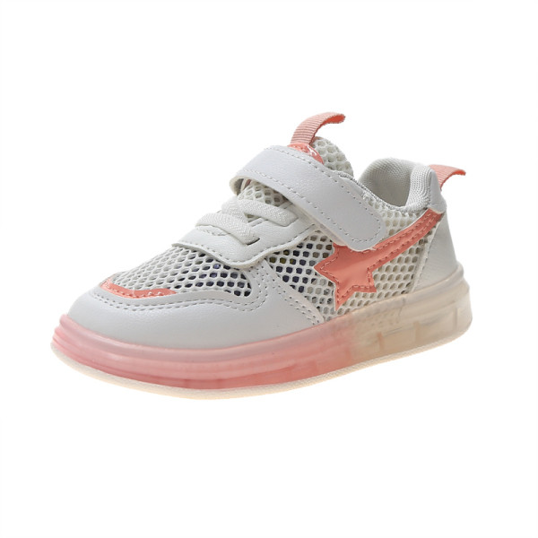 Tīkla bērnu kedas meitenēm ar mirdzošu zoli