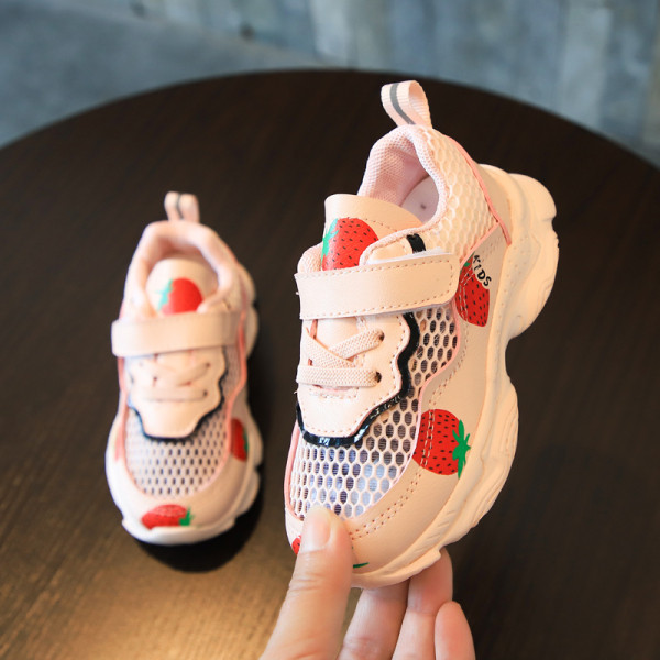 Tenisi casual copii pentru fete cu plasa si aplicatie