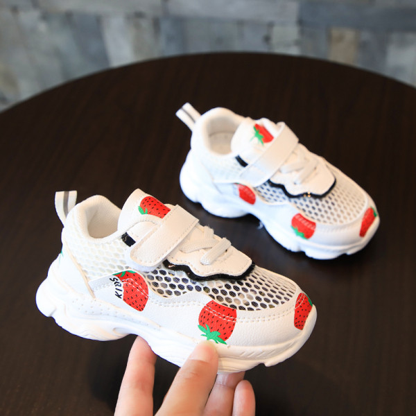 Tenisi casual copii pentru fete cu plasa si aplicatie