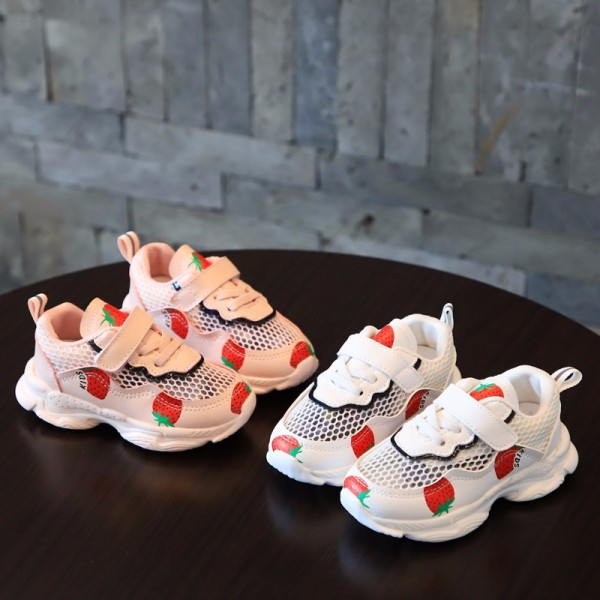 Tenisi casual copii pentru fete cu plasa si aplicatie