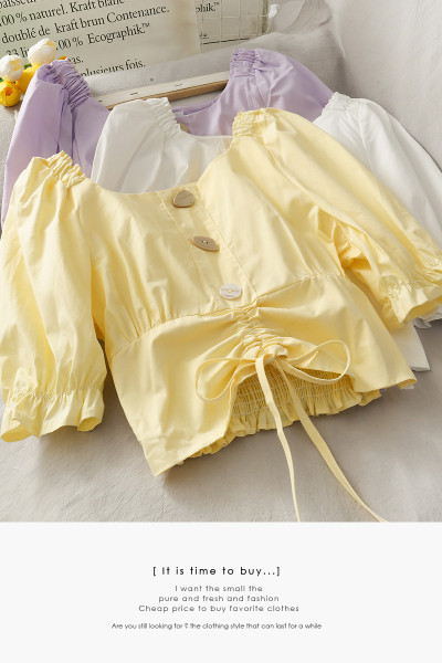 Ikdienas sieviešu blūze ar saitēm un pogām