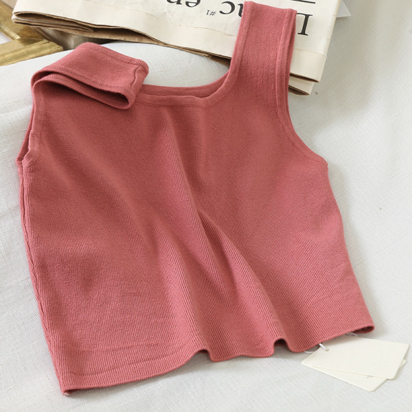 Maieu casual de dama realizat din tricotat subtire cu bretele late