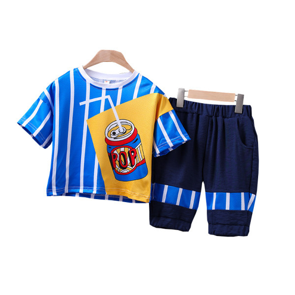Set zilnic pentru copii din două părți - tricou și pantaloni pentru băieți