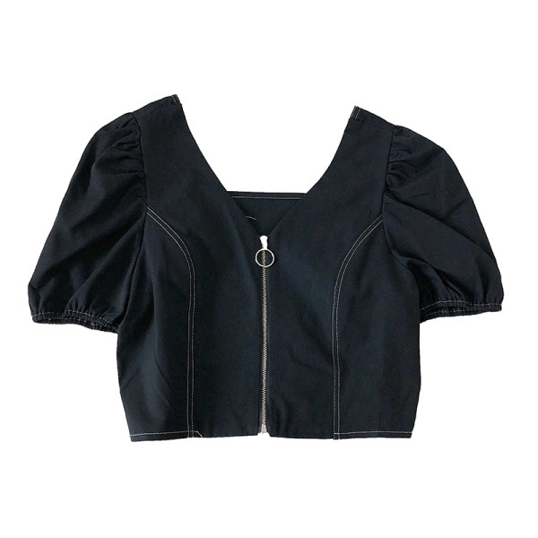 Moodne naiste särk luku ja V-kaelusega