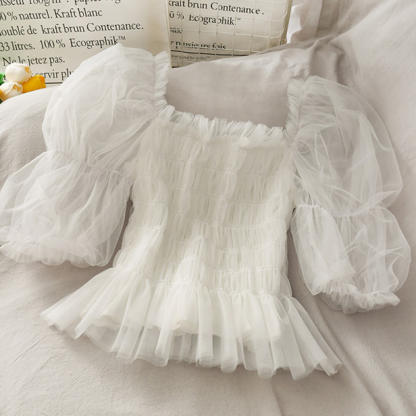 Bluză de damă actuală cu tul