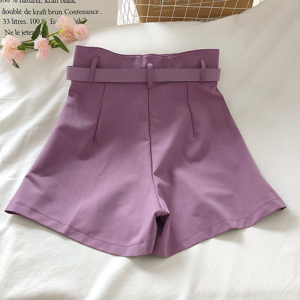 Нов модел дамски къси панталони с колан и висока талия