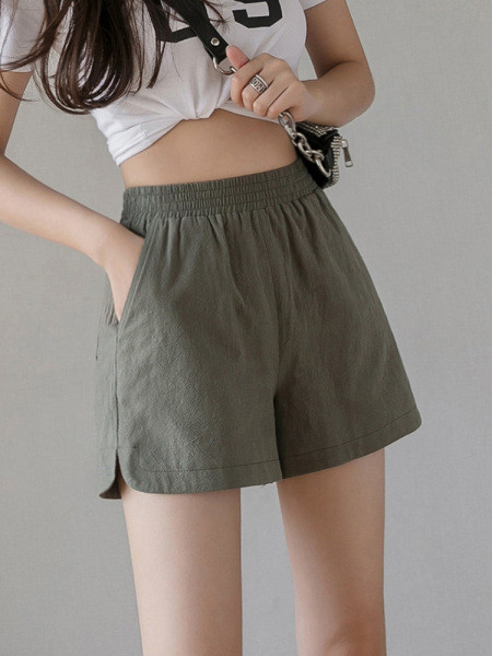 Pantaloni scurți casual dama cu talie elastica