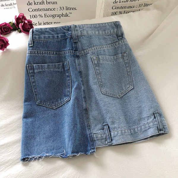 Naiste kõrge vöökoha ja A-joonega teksaseelik