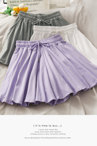 Fusta-pantaloni casual dama cu talie elastica inalta