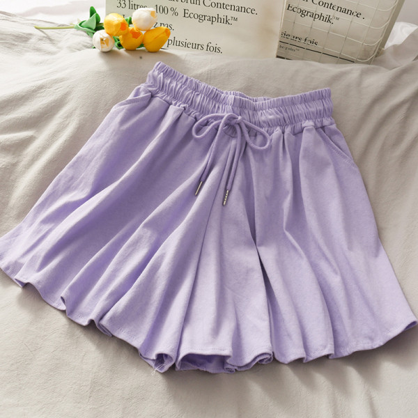 Fusta-pantaloni casual dama cu talie elastica inalta