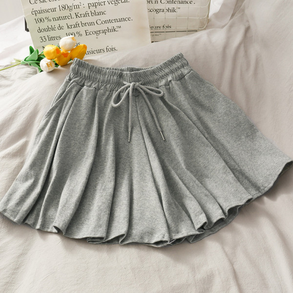 Fusta-pantaloni casual dama cu talie elastica inalta