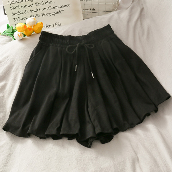 Fusta-pantaloni casual dama cu talie elastica inalta