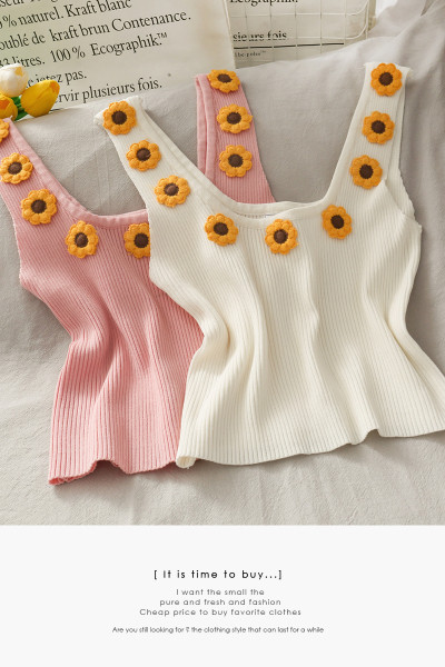 Moodne laiade rihmade ja 3D lilledega naiste topp