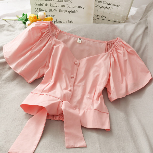 Naiste vabaaja pluus spitsikaelusega ja lipsudega