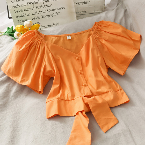 Naiste vabaaja pluus spitsikaelusega ja lipsudega