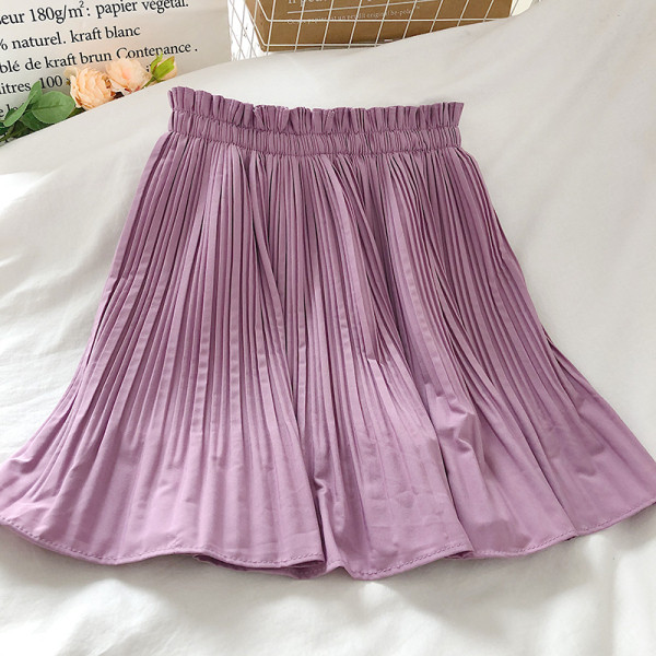 Fusta de dama plisata cu talie inalta si linie A