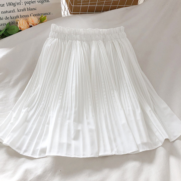 Fusta de dama plisata cu talie inalta si linie A