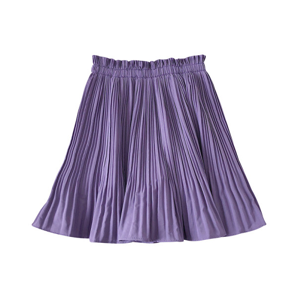 Fusta de dama plisata cu talie inalta si linie A