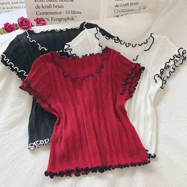 Tricou casual dama cu decolteu rotund si maneci scurte