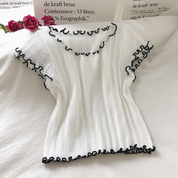 Tricou casual dama cu decolteu rotund si maneci scurte