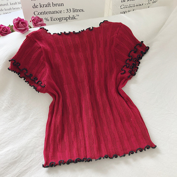 Tricou casual dama cu decolteu rotund si maneci scurte