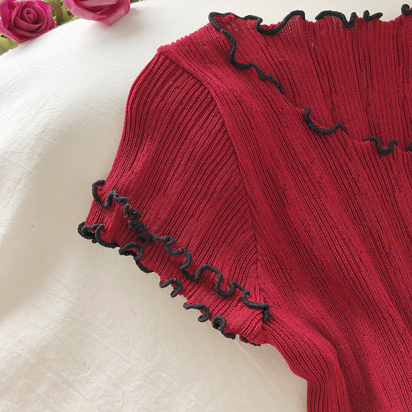 Tricou casual dama cu decolteu rotund si maneci scurte