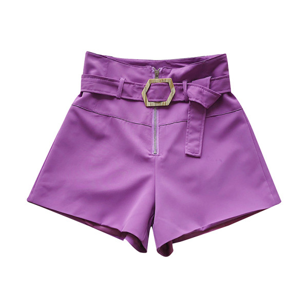 Pantaloni de dama modern model lat cu curea si fermoar