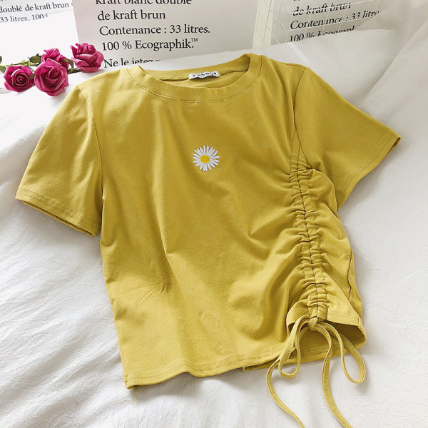 Tricou casual dama cu broderie si cravate