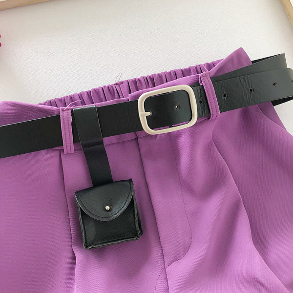 Pantaloni de dama model lat cu talie inalta si curea