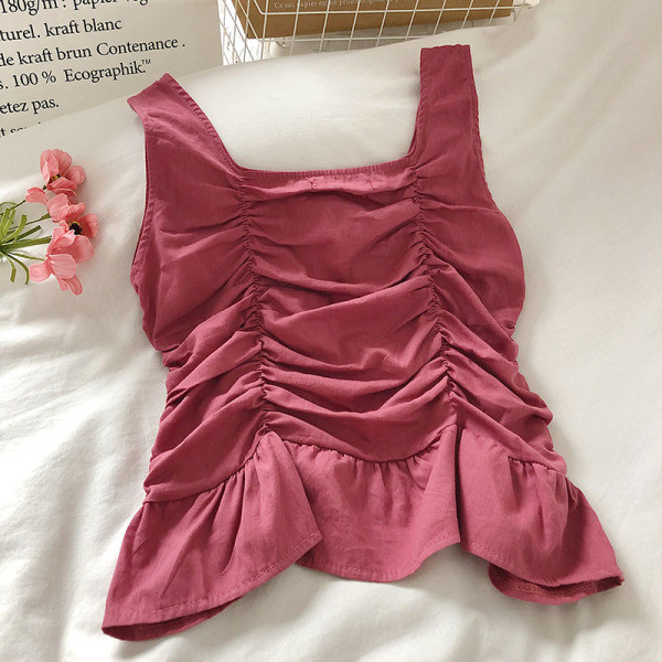 Moodne naiste topp kandilise dekoltee ja nööpidega