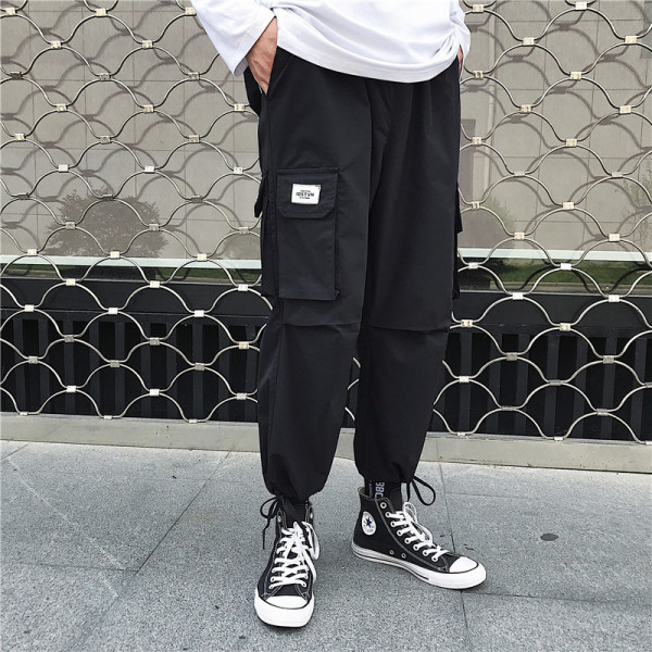 Ежедневен мъжки панталон широк модел със странични джобове