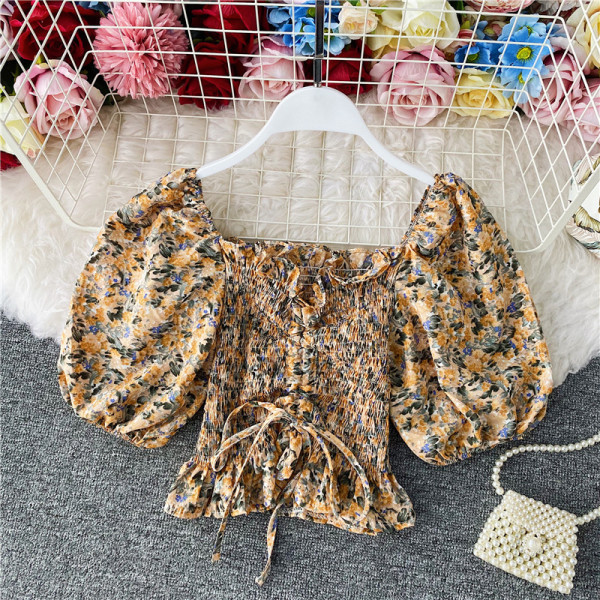 Bluza de dama elastica cu cravate si maneci late