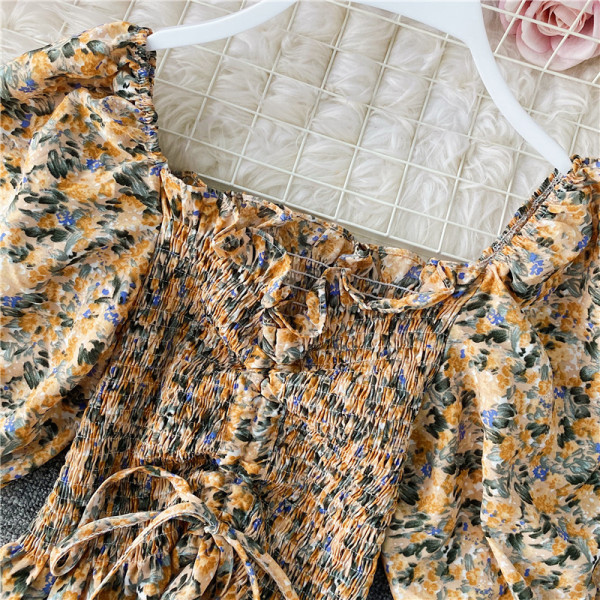 Bluza de dama elastica cu cravate si maneci late