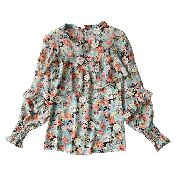 Bluza de dama actuala din sifon cu model floral