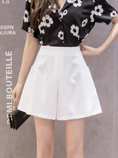 Stiilsed naiste lühikesed püksid kõrge vöökohaga A-joonega