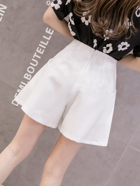 Stiilsed naiste lühikesed püksid kõrge vöökohaga A-joonega