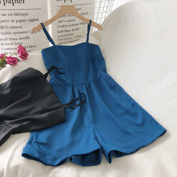 Moderns sieviešu šifona kombinezons ar plānām lencēm