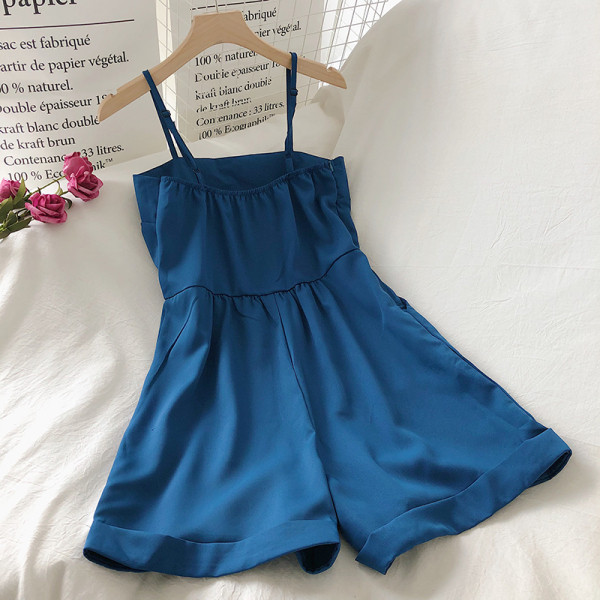 Moderns sieviešu šifona kombinezons ar plānām lencēm