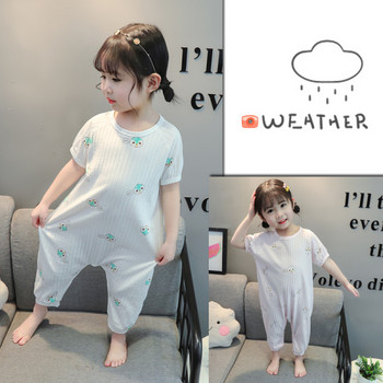 Παιδικές πιτζάμες με κοντά μανίκια και στρογγυλή λαιμόκοψη για κορίτσια