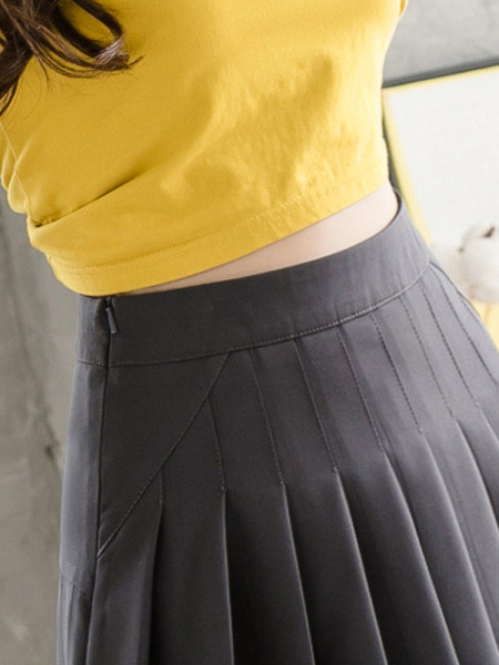 Sieviešu kroku svārki ar augstu vidukli A-līniju