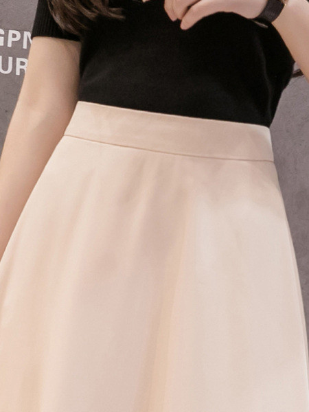 Stiilne kõrge vöökohaga naiste pikk seelik