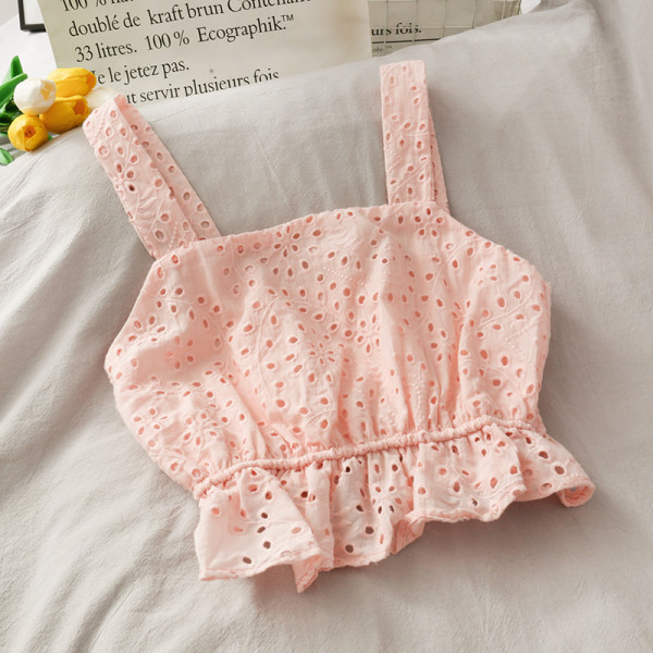 Naiste kevad-suvine seelikukomplekt kõrge vöökoha ja laiade rihmadega topiga