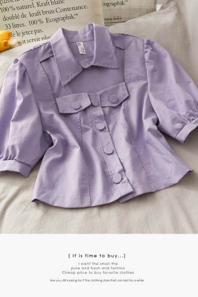 Moderns sieviešu krekls ar 3/4 piedurknēm un klasisku apkakli