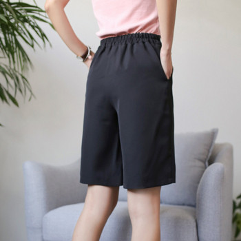 Дамски ежедневни къси панталони с дължина над коляното и еластична талия 