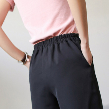 Дамски ежедневни къси панталони с дължина над коляното и еластична талия 