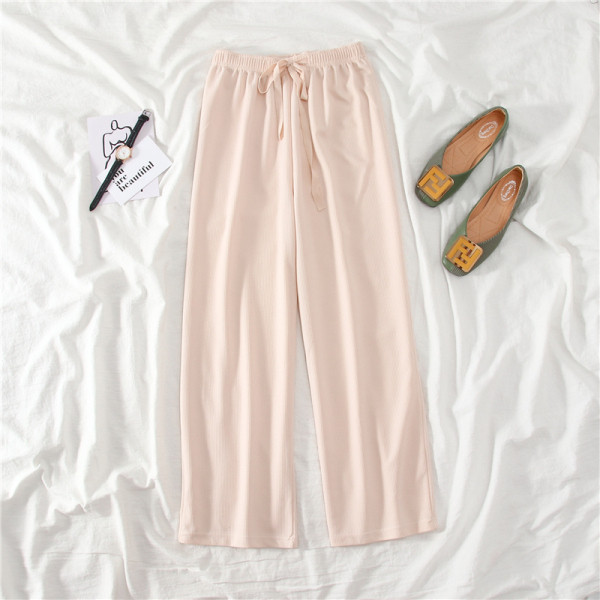 Női széles modellnadrág magas derékkal és megkötővel