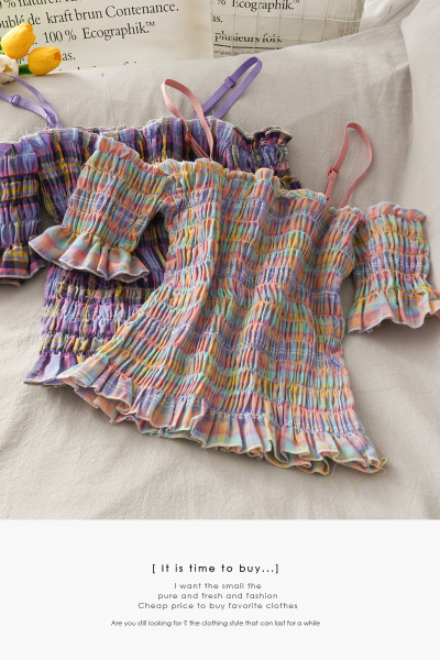 Bluză de damă multicoloră cu mâneci căzute