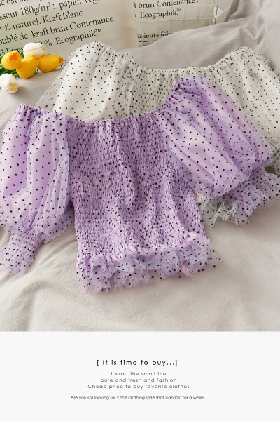 Bluză de damă modernă cu mâneci bufante și decolteu barcă